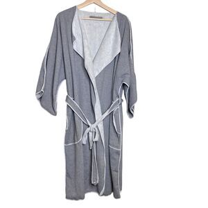 The Madison Collection Marine Robe Unisex One Size Fits Most Gray Cotton
